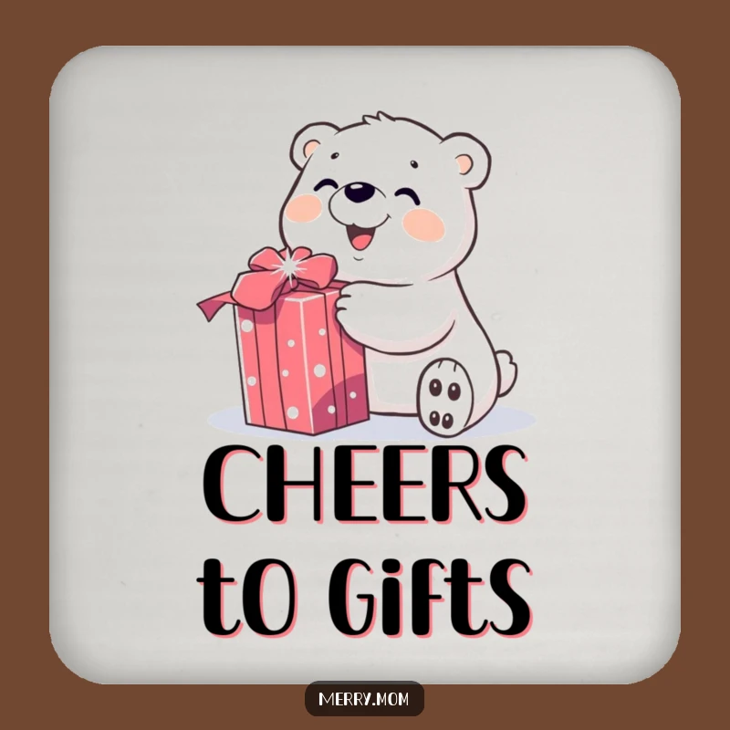 Coasters: Funny Polar Bear Gift Set - Protect Surfaces with Holiday Cheer!