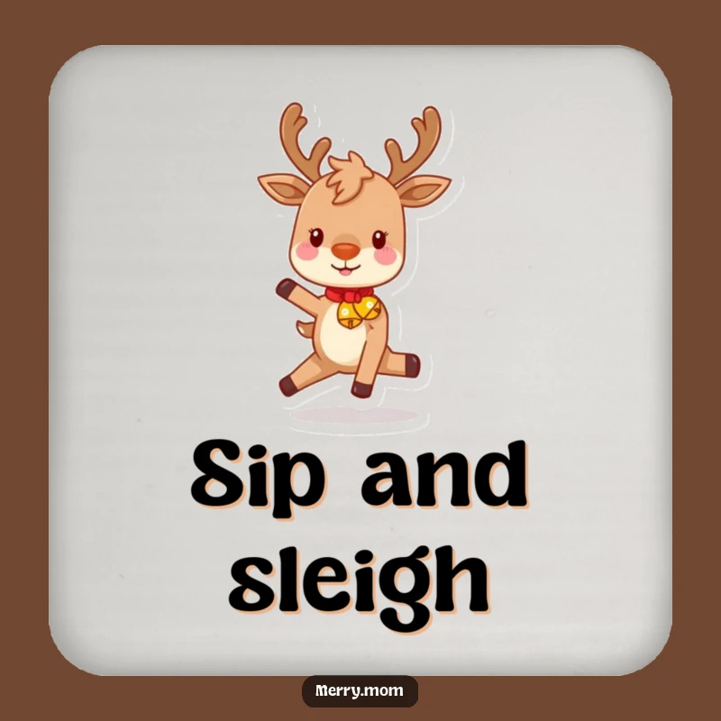 Coasters: Funny Reindeer Prancing Set - Protect Surfaces with Holiday Cheer!