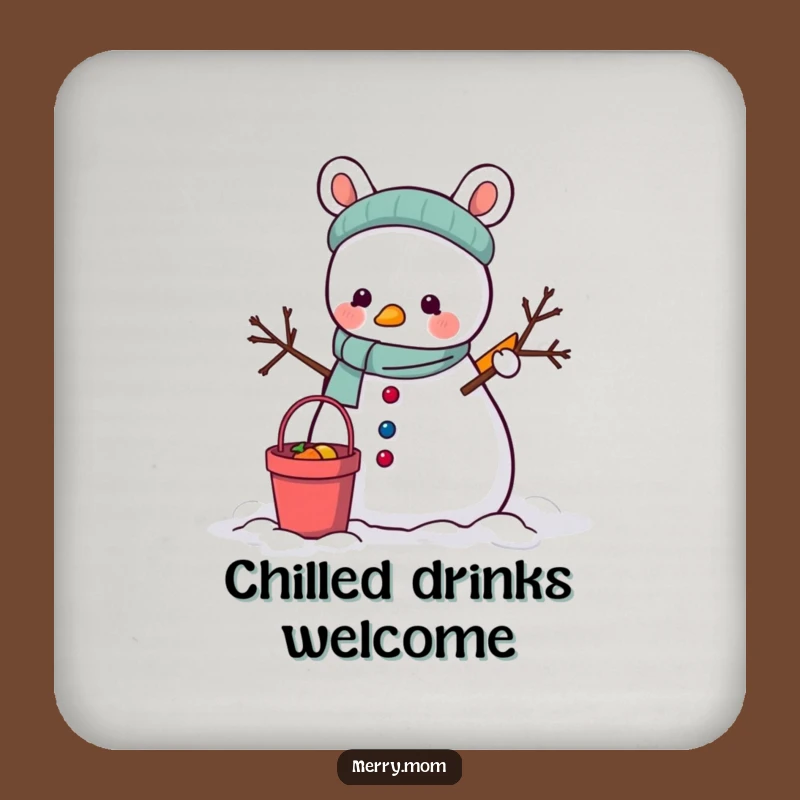 Funny Animal Snowman Coaster: Winter Decor, Charming Funny Gift for Tables