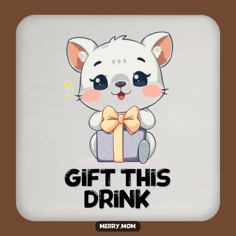 Funny Excited Animal Coaster Set: Sparkling Protection, Gift Unwrapping Fun, Holiday Gift