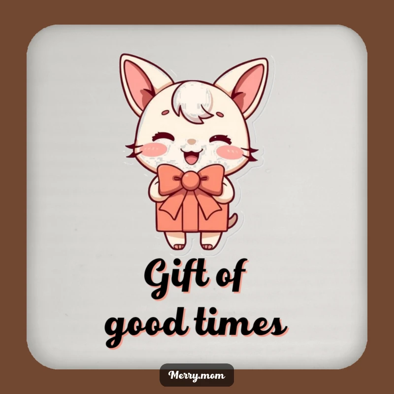 Funny Present Coaster Set, Protect Surfaces with Joyful Flair