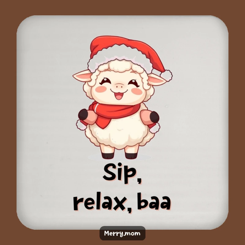 Funny Sheep Mrs. Claus Coaster Set - Protect Surfaces with Charm