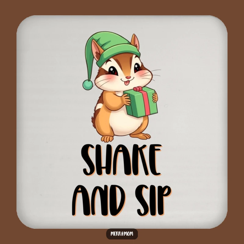 Funny Chipmunk Elf Coaster Set - Protect Surfaces with Playful Charm