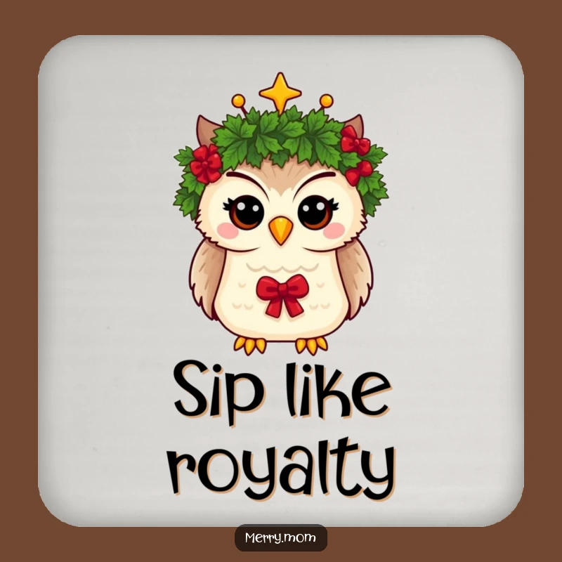 Funny Owl Wreath Crown Coaster: Protect Surfaces with Whimsical Charm