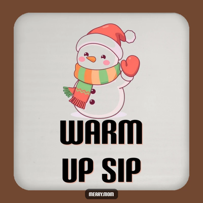 Funny Kawaii Snowman Coaster: Scarf Waving Fun, Cute Funny Gift