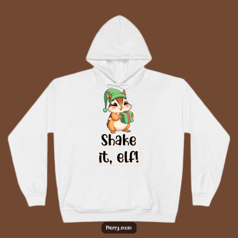 Cozy Funny Chipmunk Elf Hoodie - Warm & Playful Holiday Gift