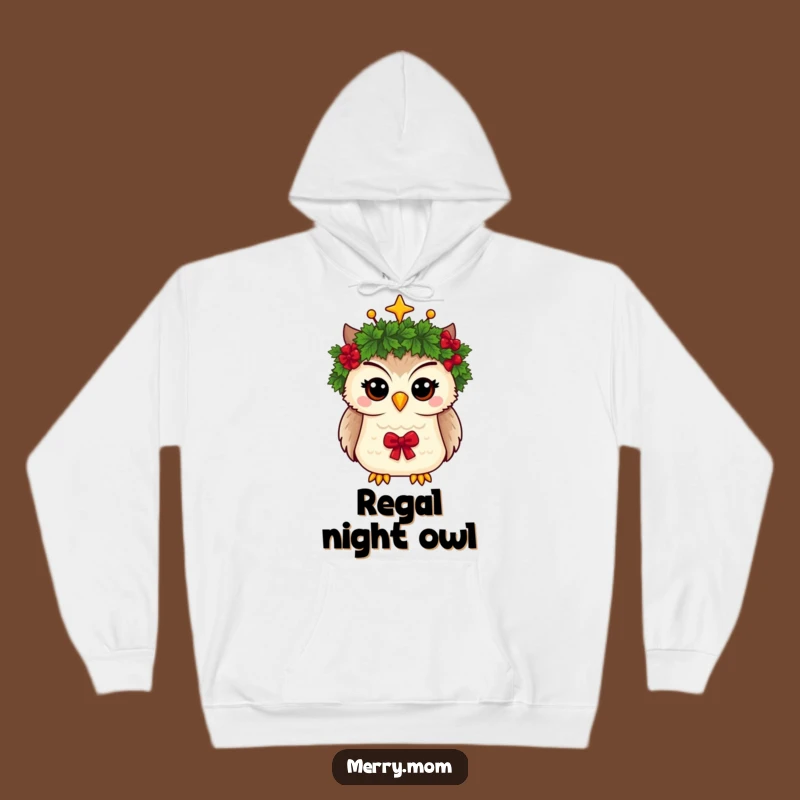 Funny Owl Wreath Crown Hoodie: Cozy Comfort with Festive Whimsy