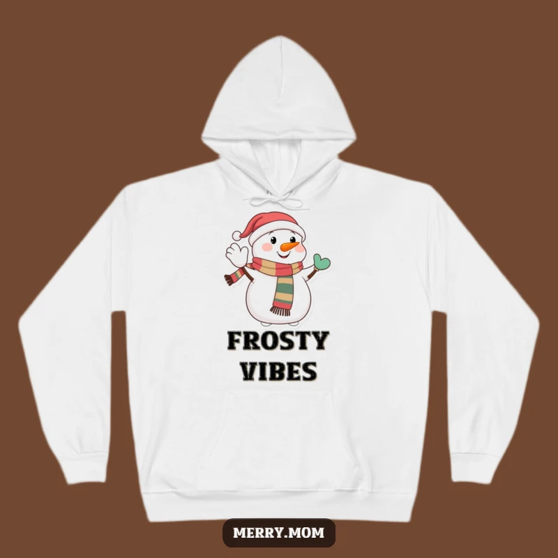 Hoodie: Funny Snowman Waving with Scarf - Cozy Winter Warmth!
