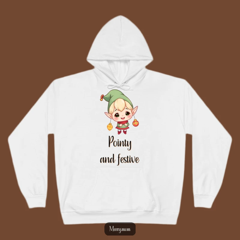 Hoodie: Funny Elf Hanging Ornaments - Cozy Holiday Decorator Style!