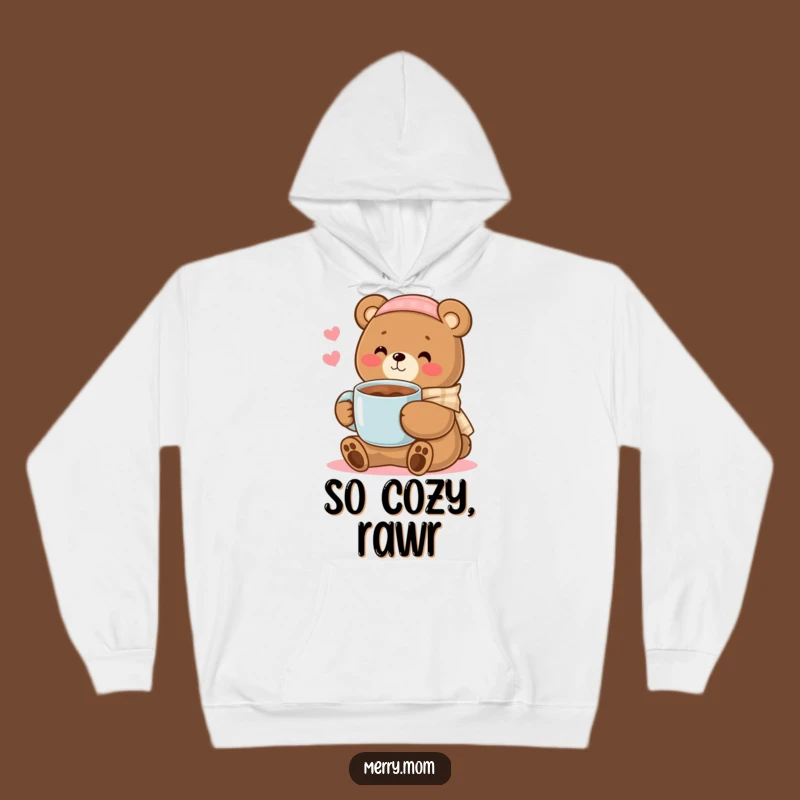 Kawaii Bear Mom Cocoa Hoodie - Ultra Cozy & Comforting Wear
