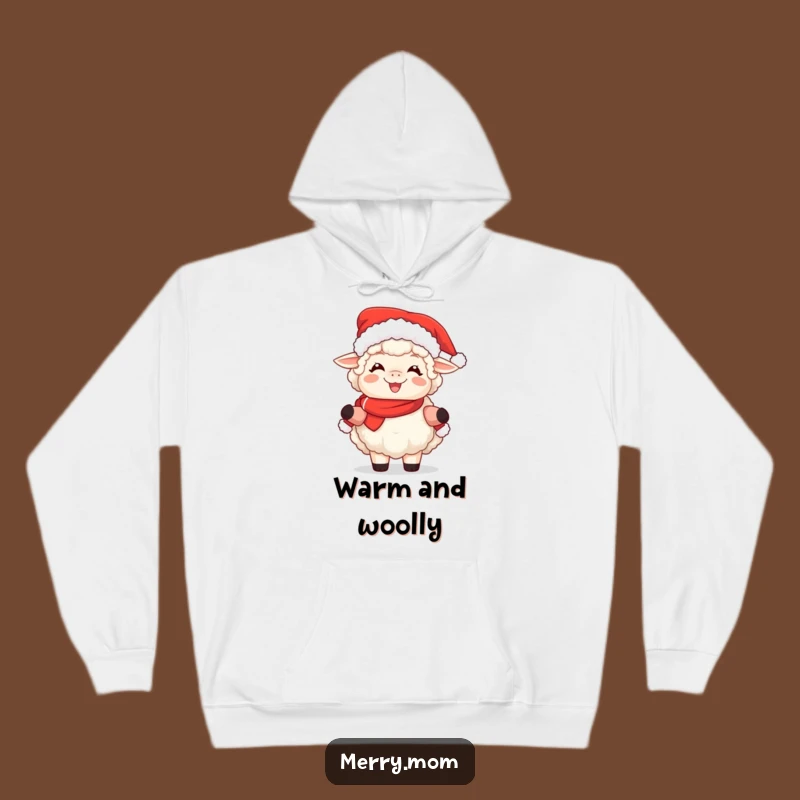 Cozy Funny Sheep Mrs. Claus Hoodie - Warm & Adorable Festive Wear