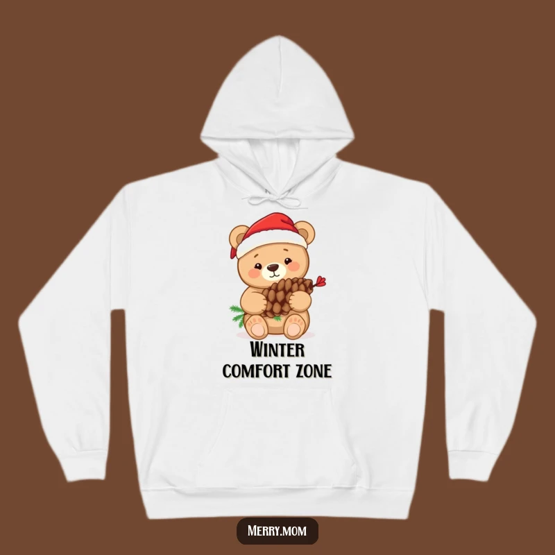 Funny Bear Pine Cone Hoodie: Snuggle Up with Festive Holiday Comfort