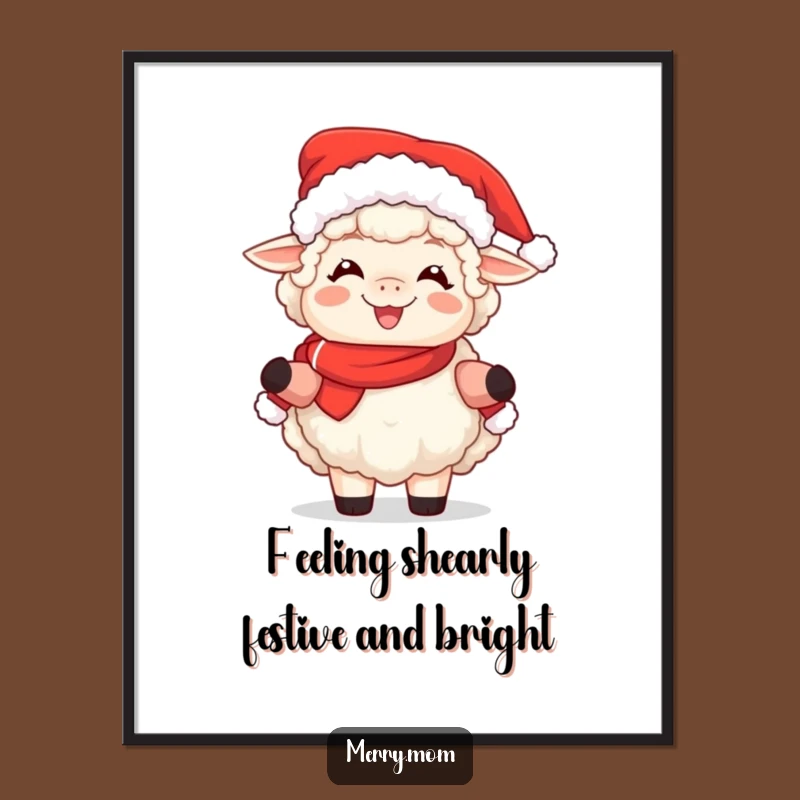 Free Printable Mrs Claus Sheep Wall Art - Joyful Downloadable Decor