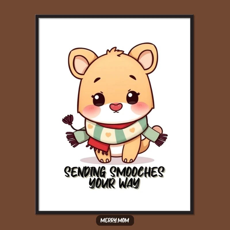 Free Printable Wall Art: Festive Animal Kissing, Hilarious Downloadable Decor Gift