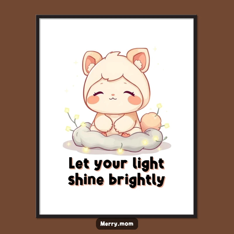 Funny Free Printable Wall Art: Cozy Creature Lights - Tranquil Decor