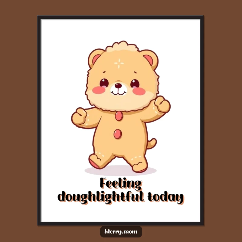 Funny Free Printable Wall Art: Gingerbread Animal Jig Whimsy Downloadable Art