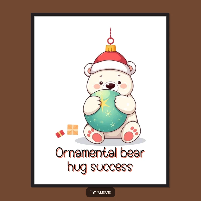 Funny Free Printable Wall Art: Kawaii Polar Bear Ornament Hug Decor