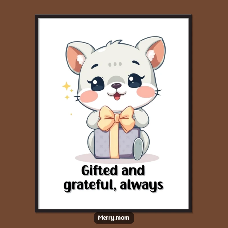 Funny Free Printable Wall Art: Excited Animal Gift Wonder Downloadable Art