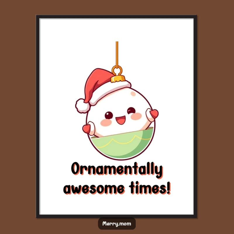 Free Printable Wall Art: Kawaii Ornament Spinning Happily Funny Downloadable Art Gift