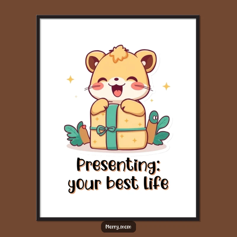 Funny Free Printable Wall Art: Animal Gift Excitement - Quirky Downloadable Home Decor