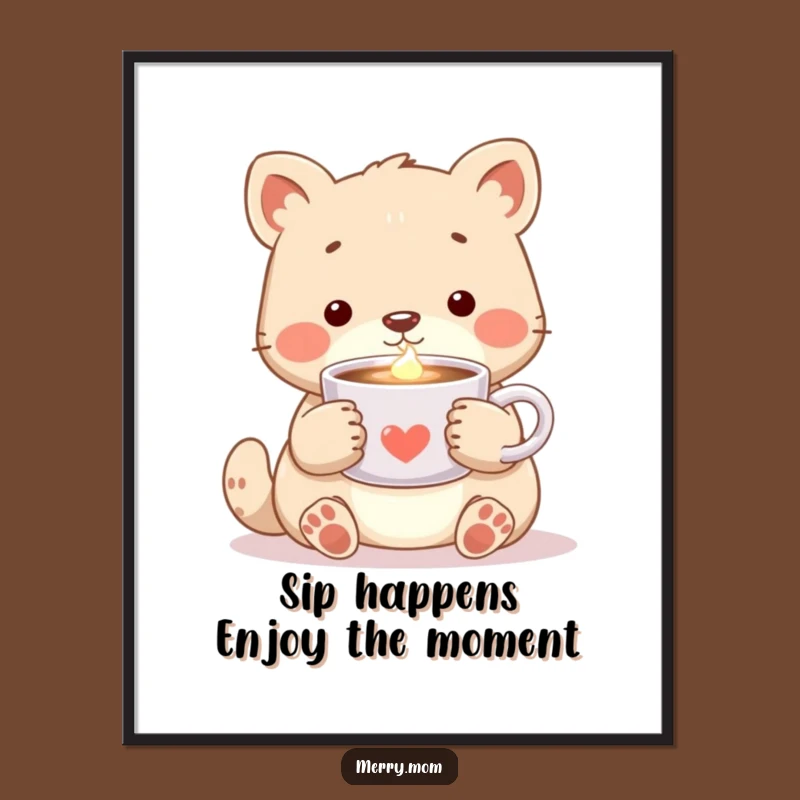 Cozy Free Printable Wall Art: Animal Cocoa Glow - Warm Downloadable Home Decor