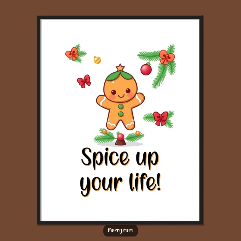 Free Printable Wall Art: Gingerbread Man Decorating Funny Downloadable Art Gift