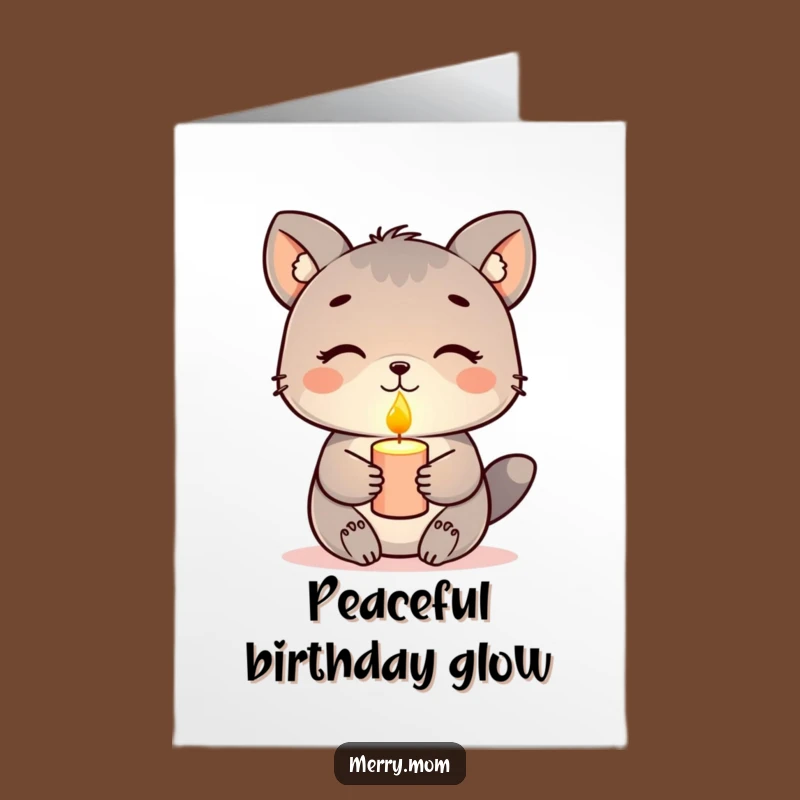 Free Printable Birthday Card: Peaceful Animal Candle Funny Downloadable Gift