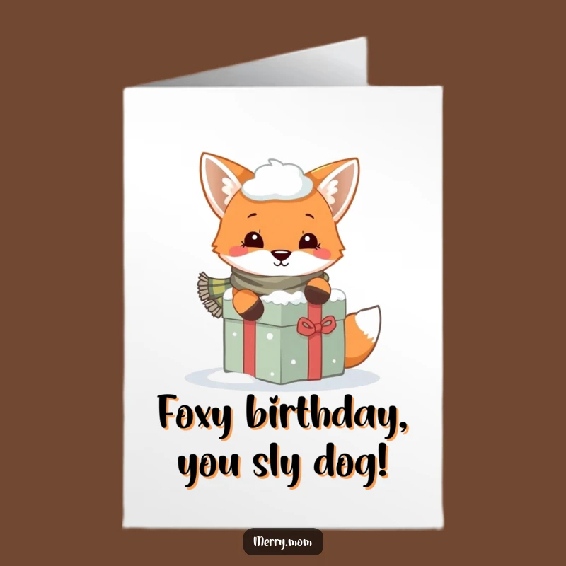 Free Printable Playful Fox Birthday Card - Sneaky & Funny Downloadable Gift!