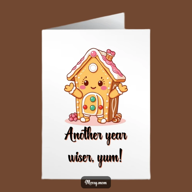 Funny Free Printable Birthday Card: Dancing Gingerbread House DIY Downloadable Gift