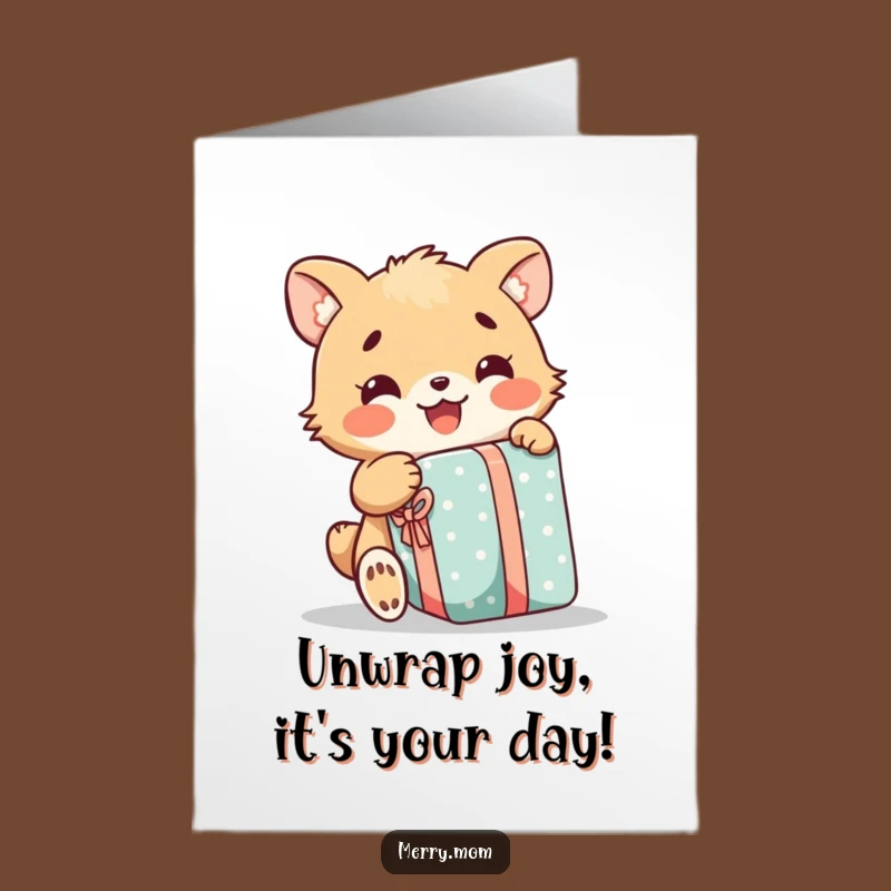 Free Printable Excited Animal Birthday Card: Joyful Gift Humor Downloadable