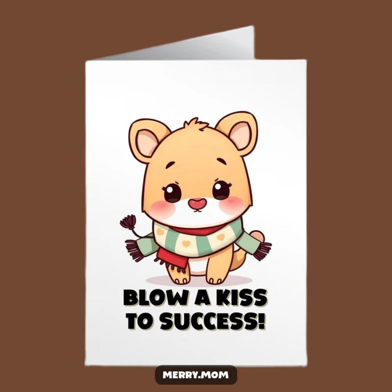 Free Printable Congrats Card: Animal Blowing Kiss, Amazing Downloadable Gift Idea