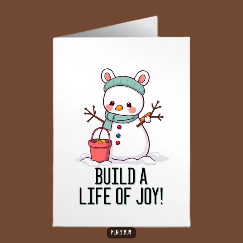 Free Printable Congrats Card: Animal Snowman Builder, Joyful Downloadable Gift
