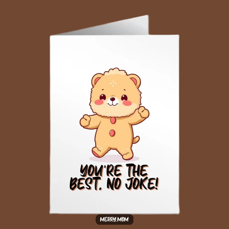Free Printable Congrats Card: Gingerbread Animal Jig Humor, Downloadable Celebration Gift