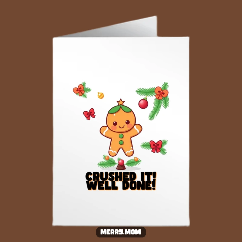 Free Printable Congratulations Card: Gingerbread Man Decorating Funny Downloadable Gift
