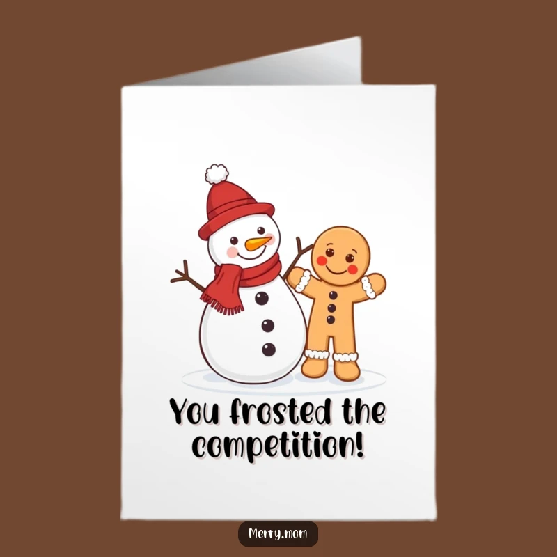 Free Printable Congratulations Card: Snowman Gingerbread Man Funny Downloadable Gift