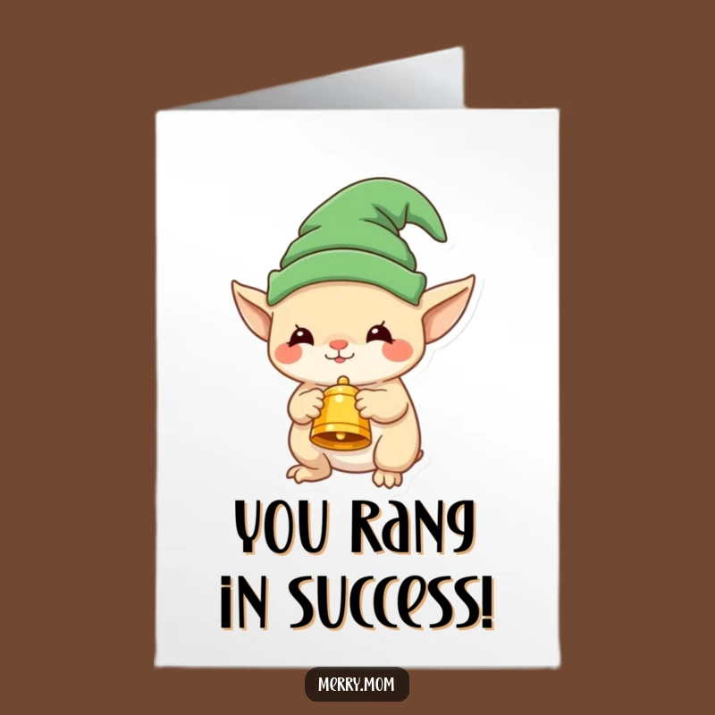 Free Printable Elf Bell Creature Congratulations Card - Festive Downloadable Gift