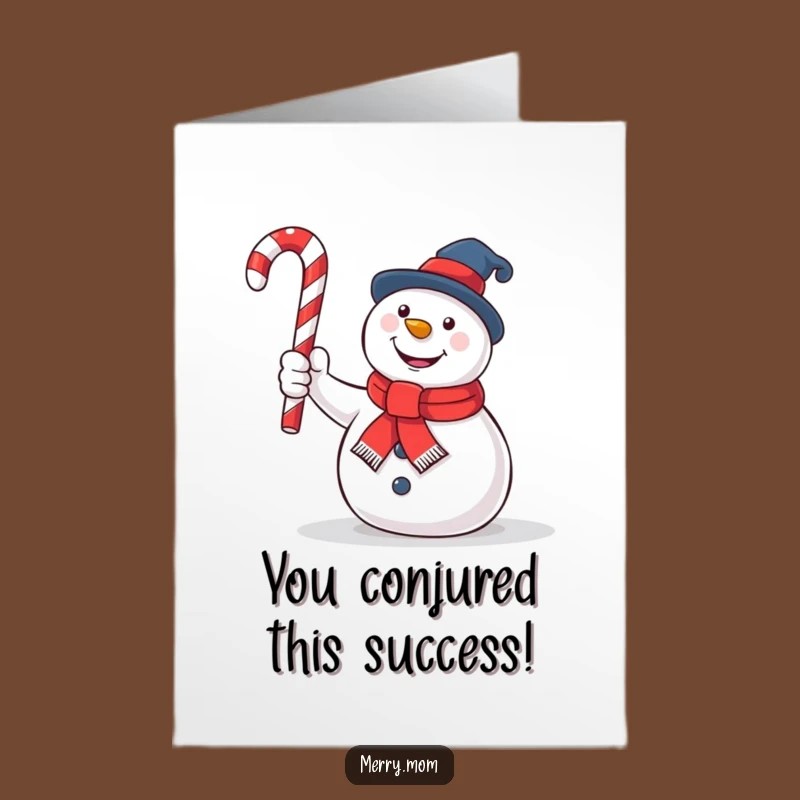 Funny Free Printable Congrats Card: Snowman's Magic Success - Downloadable Gift