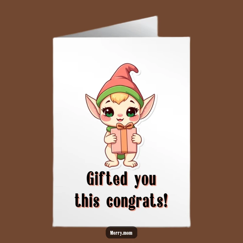 Free Printable Elf Animal Congrats Card: Funny Gift Holder Downloadable for Big News