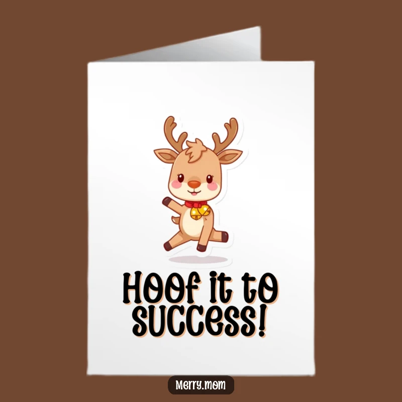 Free Printable Congrats Card: Playful Reindeer Celebration Downloadable Gift