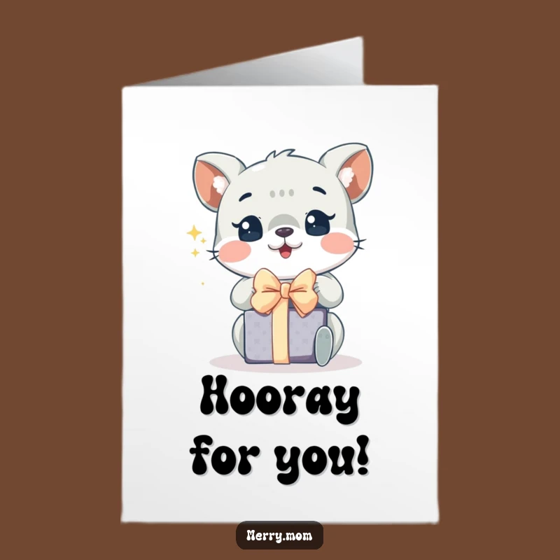 Free Printable Congrats Card: Excited Animal Gift Humor, Downloadable Celebration Gift