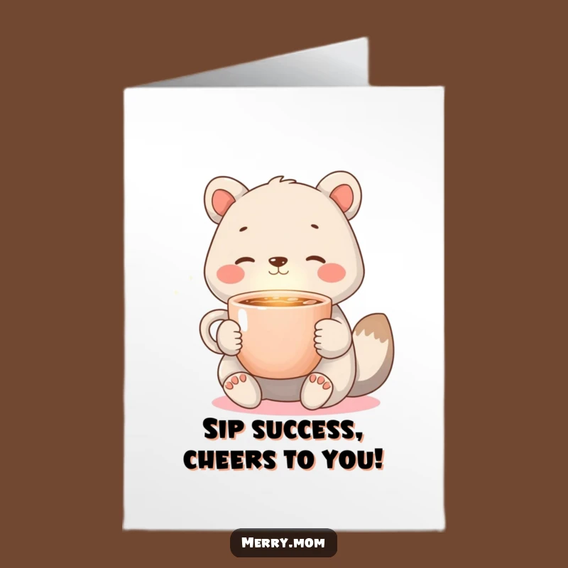 Free Printable Cozy Animal Congrats Card: Warm Wishes Humor Downloadable Gift