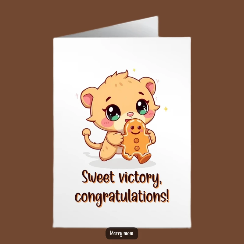 Free Printable Congrats Card: Cookie Chase Creature - Playful Downloadable