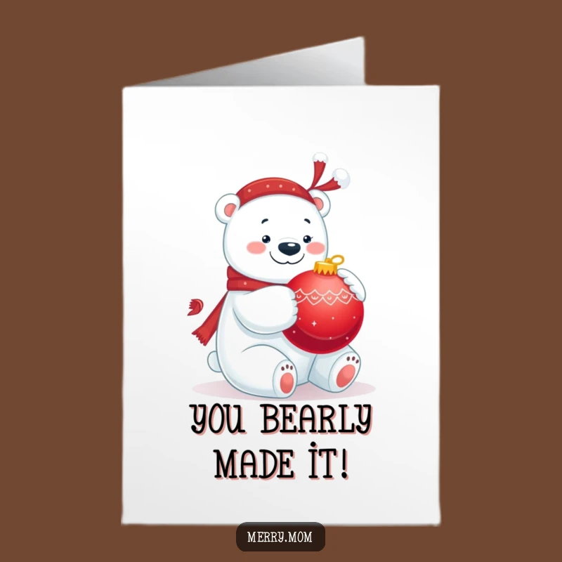 Funny Free Printable Congrats Card: Polar Bear's Festive Cheer - Downloadable Gift