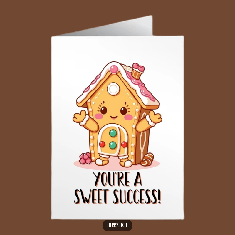 Free Printable Congratulations Card: Icing Adorned Gingerbread House Humorous Downloadable