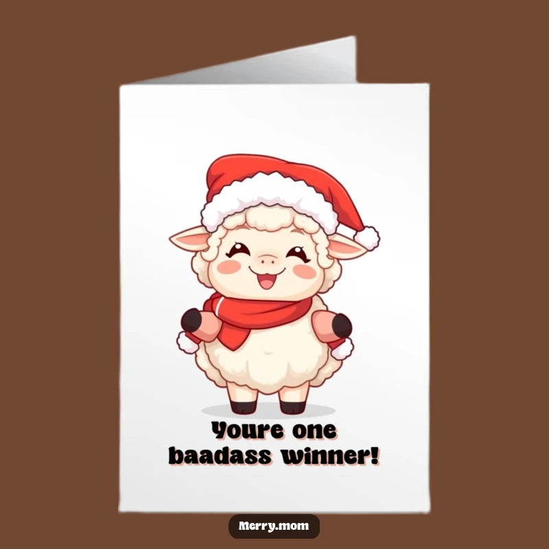 Free Printable Mrs Claus Sheep Congrats Card - Joyful Downloadable
