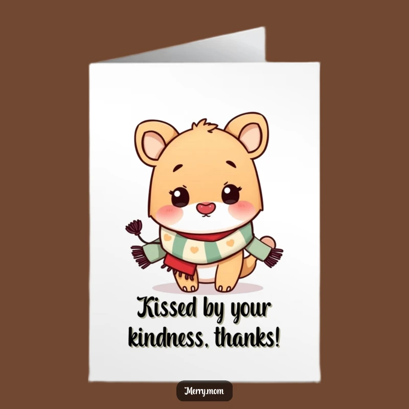 Free Printable Thank You Card: Animal Kissing, Sweet Downloadable Gift for Gratitude