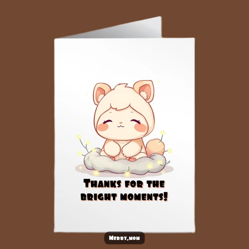 Free Printable Thank You Card: Cozy Creature Lights - Peaceful Downloadable
