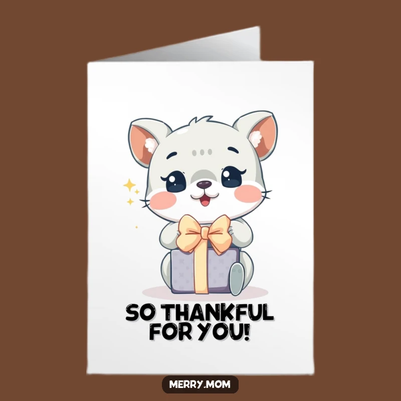 Free Printable Thank You Card: Excited Animal Gift Humor, Downloadable Appreciation Gift