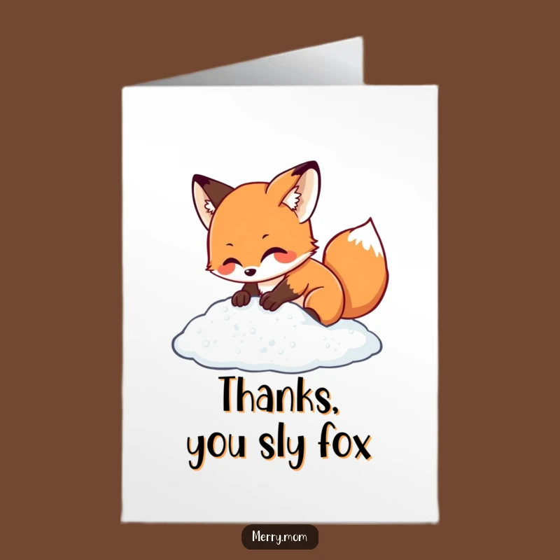 Free Printable Thank You Card: Fox Snowy Thanks, Downloadable for Winter Appreciation