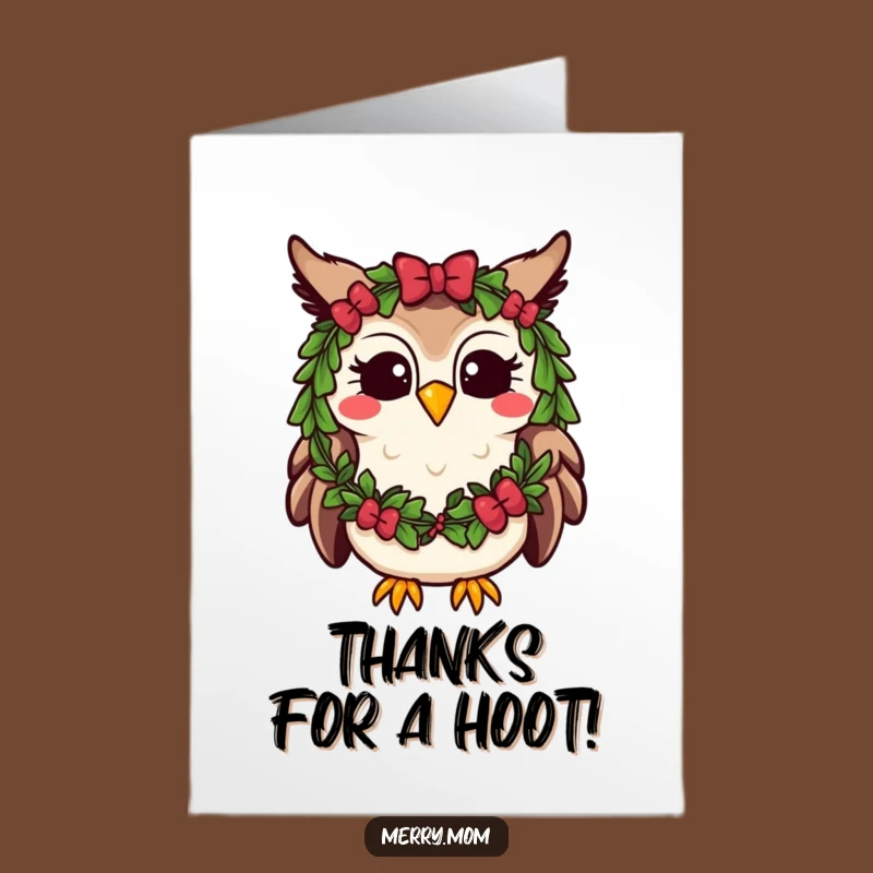 Free Printable Thank You Card: Kawaii Owl's Happy Hoot, Funny Downloadable Gift